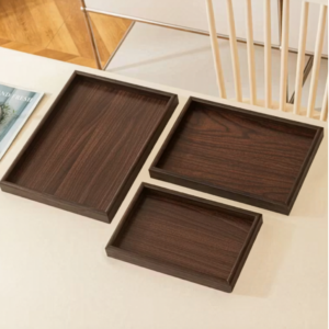 Dark Bamboo Nesting Tray Set (3 pcs)