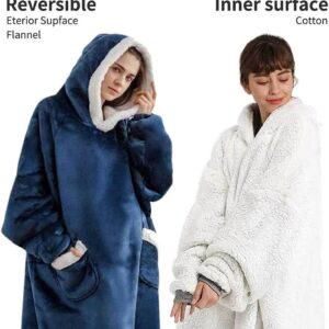 Longer Fleece Huggle Hoodie (Navy)